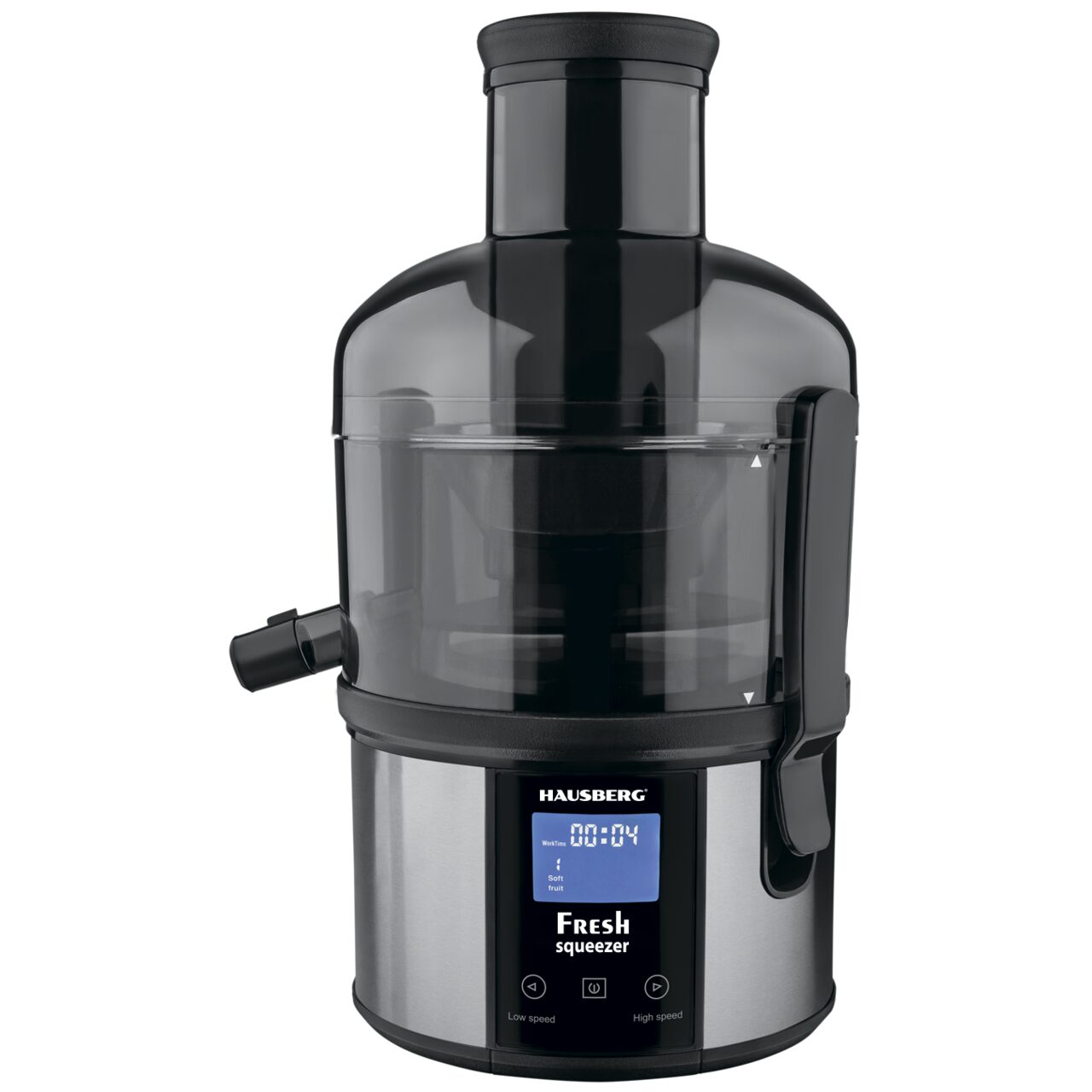 Storcator de fructe Digital HAUSBERG HB-7545IN, 800-1000W, 85mm, 1L Pulpa, 5 Viteze,  Otel inoxidabil Negru/Inox Imagine principală a produsului