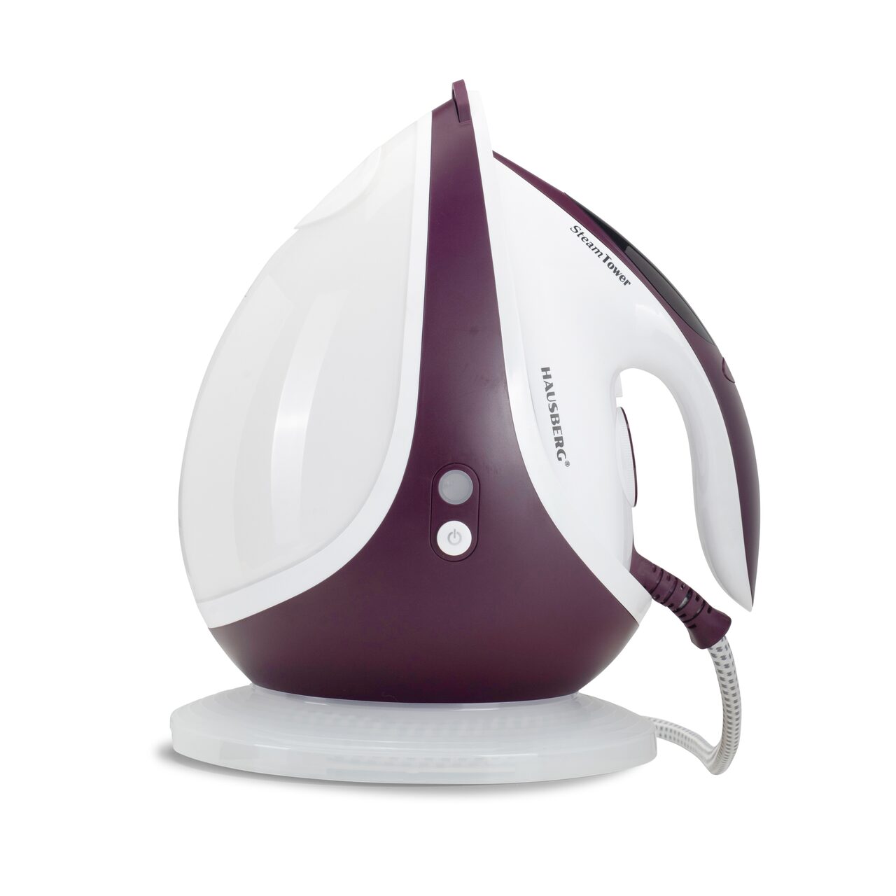 Statie de calcat HAUSBERG HB-7930MV, 2000-2400 W, 5 bar, 1.2 L, 35g/min, cartus anti-calcar, talpa ceramica, oprire automata, Alb/Mov Imagine principală a produsului