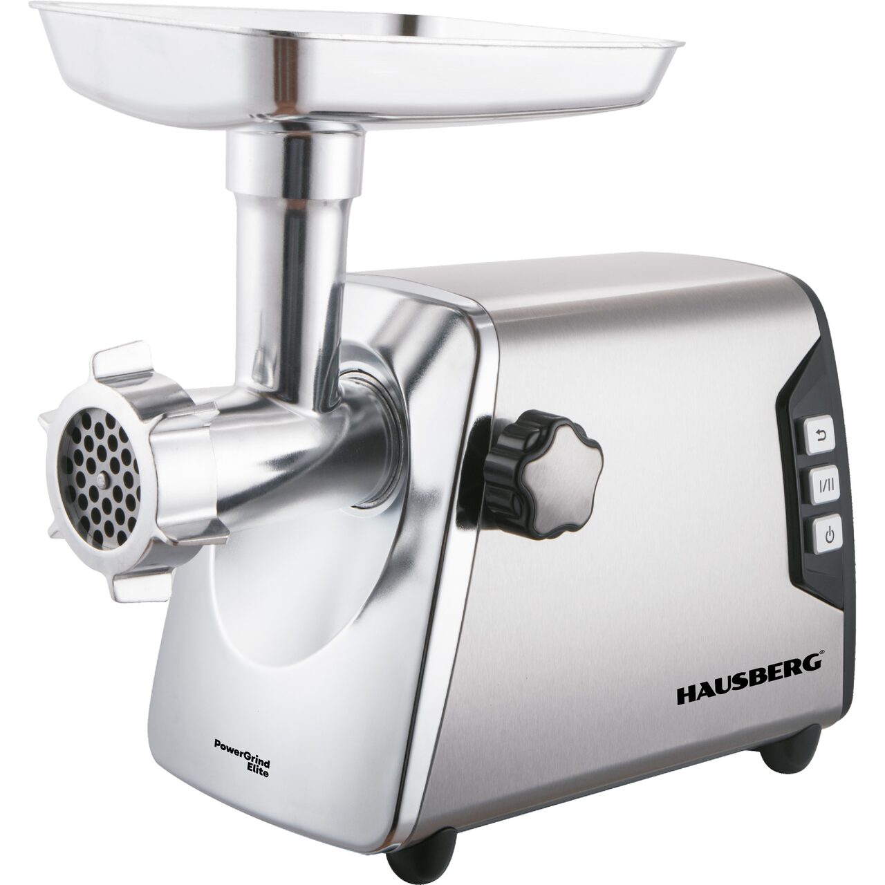 Masina de tocat Electrica HAUSBERG HB-3460, 2500W, 2kg/min, Nivel zgomot 80dB, 2 viteze, Inox Imagine principală a produsului