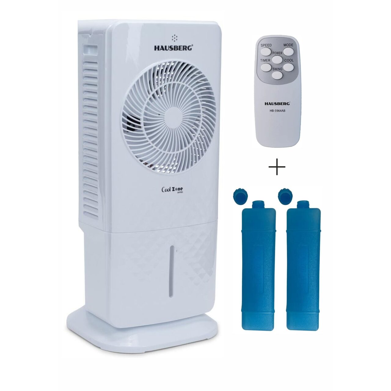 Racitor de aer portabil Hausberg HB-5964AB, 65W, 5.5L, 3 viteze, 5 programe, 3 moduri, oscilatie 40°, temporizator 12h, LED, telecomanda Imagine principală a produsului