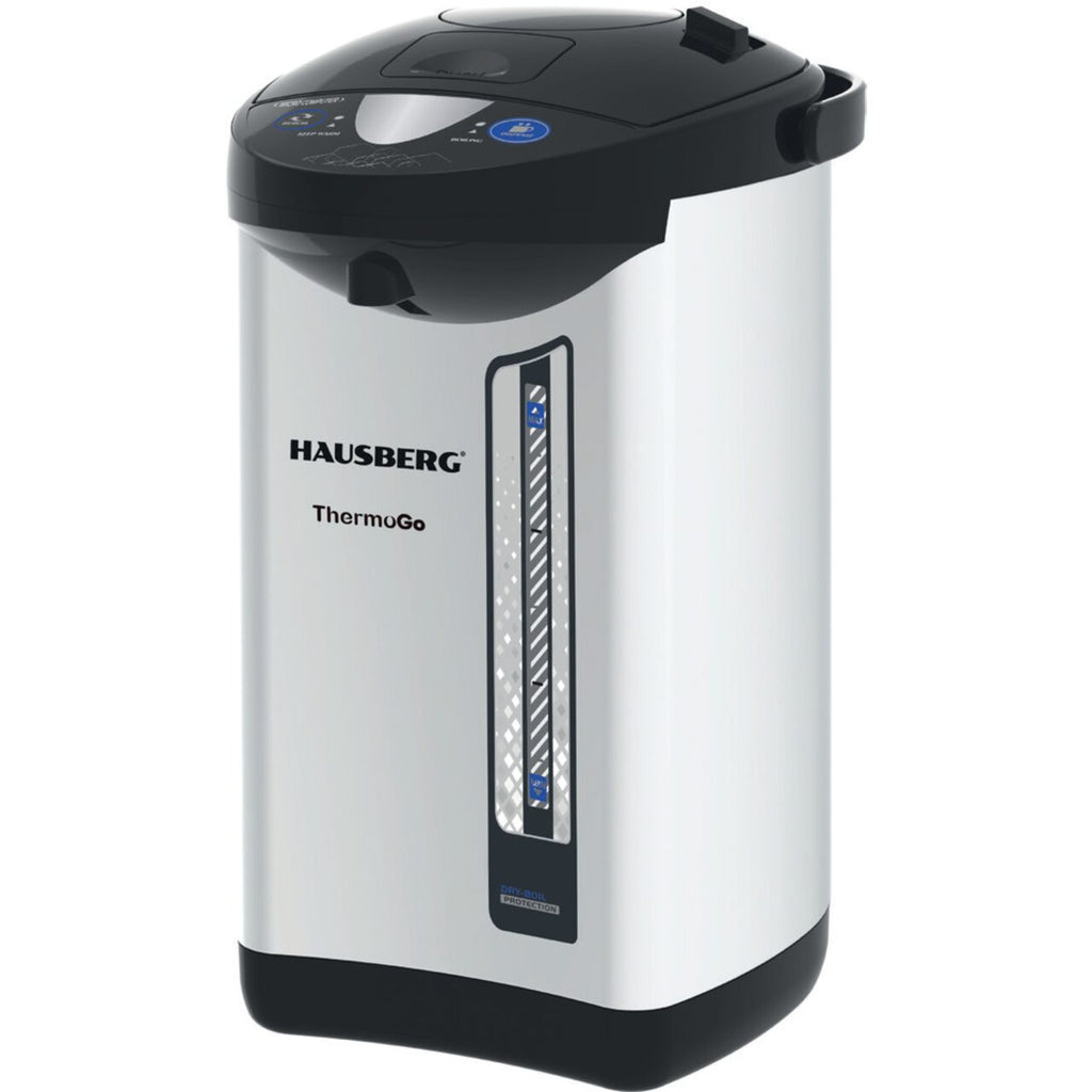 Fierbator electric si Termos HAUSBERG HB-3645IN, 750-900W, 220-240V, 5,2L, Mentinerea calda a lichidelor, Indicator al nivelului apei, Protectie impotriva incalzirii, Thermo Pot, Inox