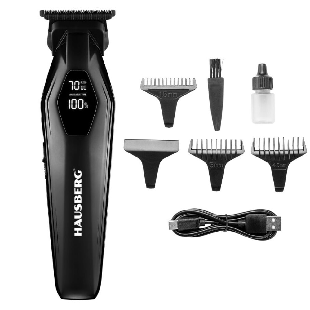 Masina de tuns reincarcabila Hausberg HB-57NG Digitala 1200mAh USB Type-C Imagine principală a produsului