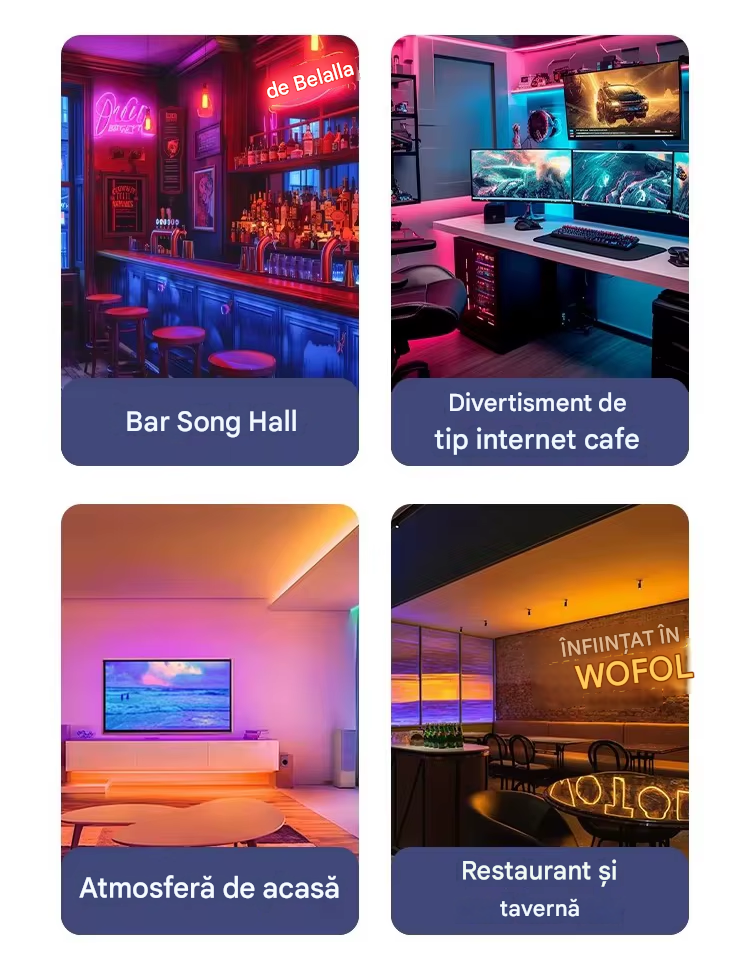 Bandă LED RGB 5m cu Telecomandă 24 Butoane și Alimentare 12V