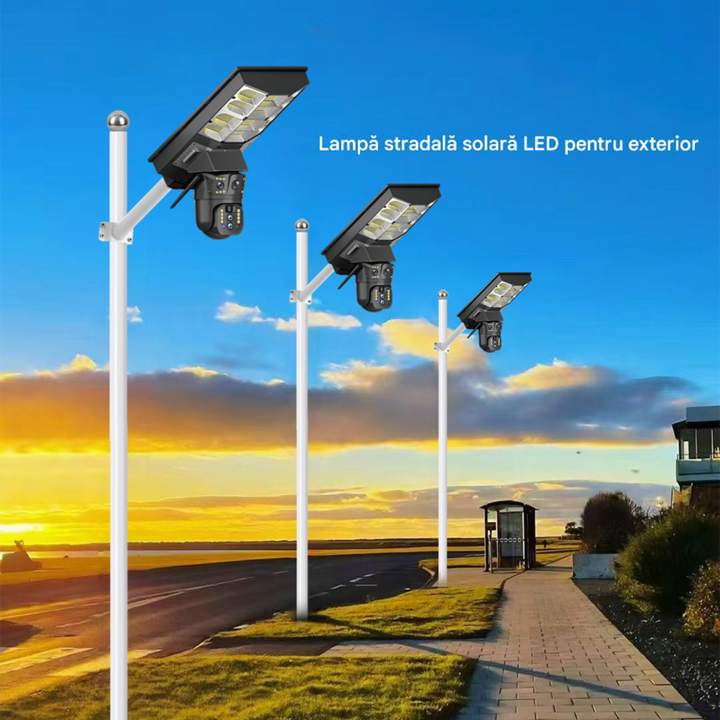 Cameră Supraveghere Solară 4G SIM 4MP | PTZ 355°, Panou Solar 24W, Baterie 18000mAh