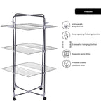 Uscator de rufe cu 3 nivele Ertone MN98U, pliabil cu suport de umerase, suporta 30 kg rufe, Inox