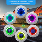 Lămpi Solare LED pentru Grădină – Set 4 Bucăți, RGB, IP65, Încărcare Solară