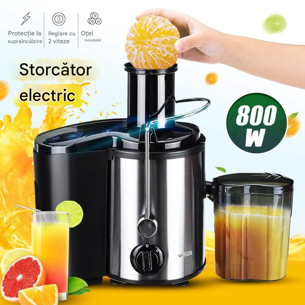 Storcător Electric Fructe și Legume 1400W – 2 Viteze, Recipient Suc 600ml, Recipient Pulpă 1500ml