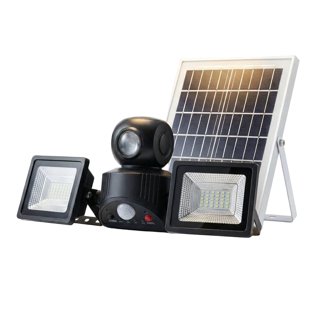 Proiector Solar LED Dublu 200W cu Senzor de Mișcare și Telecomandă – Impermeabil IP67
