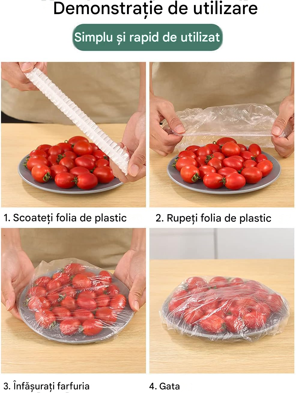 Set Huse Elastice Reutilizabile pentru Alimente – Ecologice, Non-Toxice