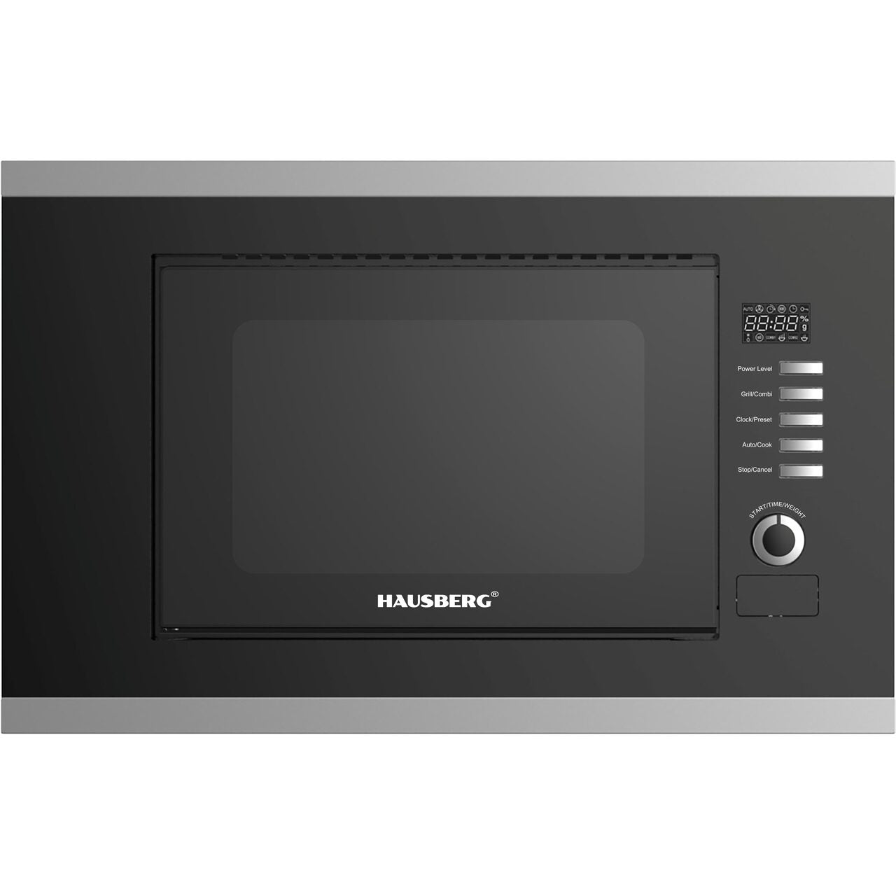 Cuptor cu microunde incorporabil HAUSBERG HB-8065NG, 20 litri, 1200 W, 6 nivele de putere, 8 programe automate, control mecanic, decongelare, timer, sistem blocare copii, negru Imagine principală a produsului
