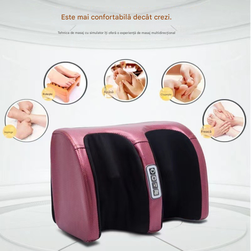 Pachet Aparat Masaj Picioare Shiatsu + Plasturi Termici Autoadezivi Genunchi