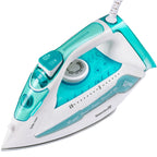 Fier de calcat Hausberg HB-7898AB, talpa ceramica, jet de abur 18g/min, Functie spray 2000-2300W, Alb/Albastru