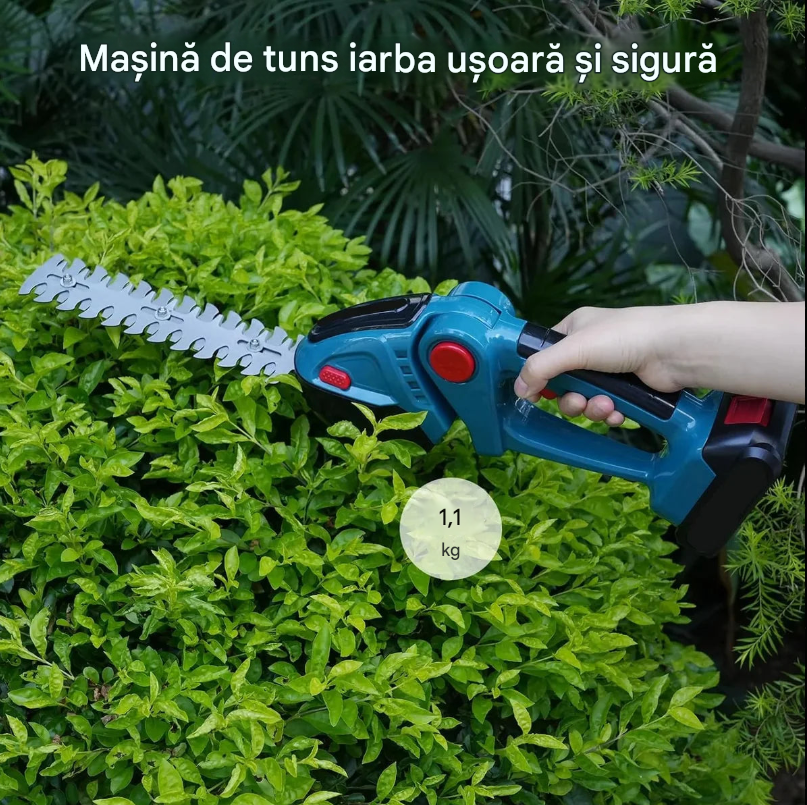 Mașină de Tuns Gard Viu Fără Fir 2 în 1 cu 2 Baterii 48V – Lamă 55cm