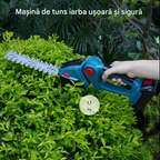 Mașină de Tuns Gard Viu Fără Fir 2 în 1 cu 2 Baterii 48V – Lamă 55cm
