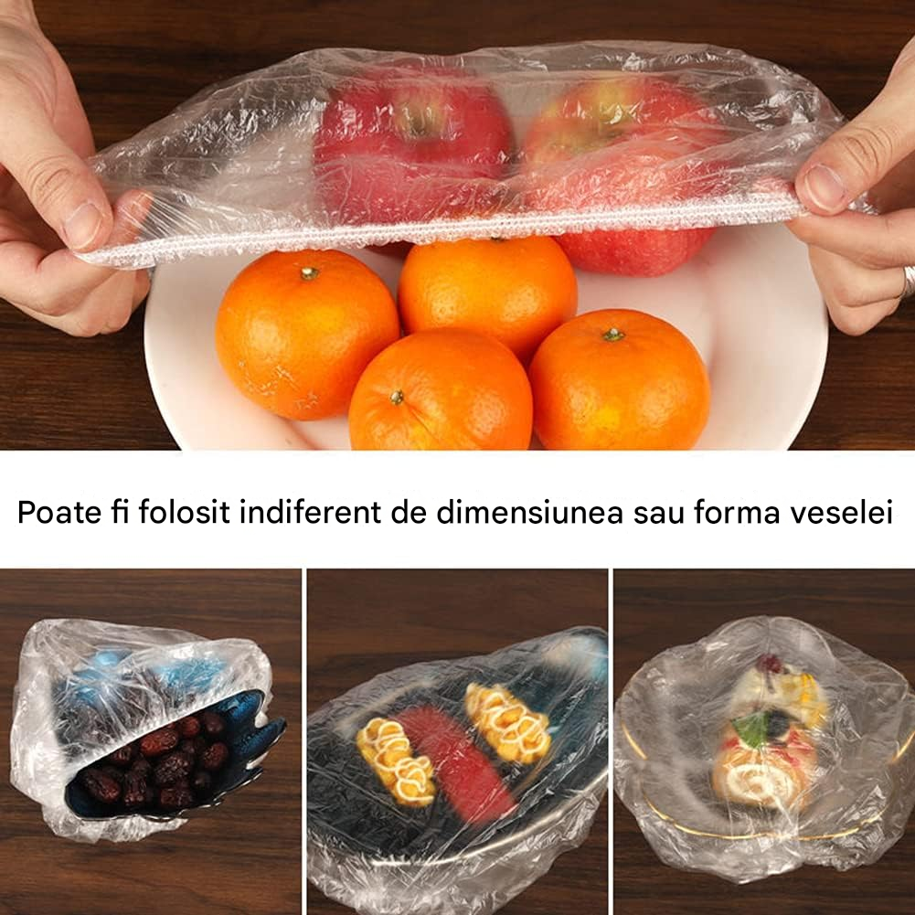 Set Huse Elastice Reutilizabile pentru Alimente – Ecologice, Non-Toxice