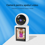 Cameră Supraveghere WiFi 4MP 360° – Monitor Bebeluși, Vedere Nocturnă Color, Ecran 2.8"