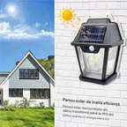 Lampă Solară de Perete tip Felinar cu Senzor de Mișcare | 3 Moduri de Lumină, Acumulator 1200mAh