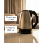 Cana fierbator inox Hausberg HB-3615, 1500 W, 1.8 L, suport rotativ, sistem de protectie