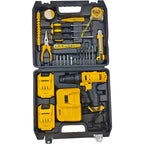 Set Bormaşină cu Acumulator în Valiză – 2 Baterii Li-Ion 48V + 30 Accesorii (Burghie, Biți, Chei) Galben