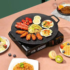 Plită Japoneză Rotundă 32 cm cu Mânere – Antiaderentă, Metal Pluristratificat