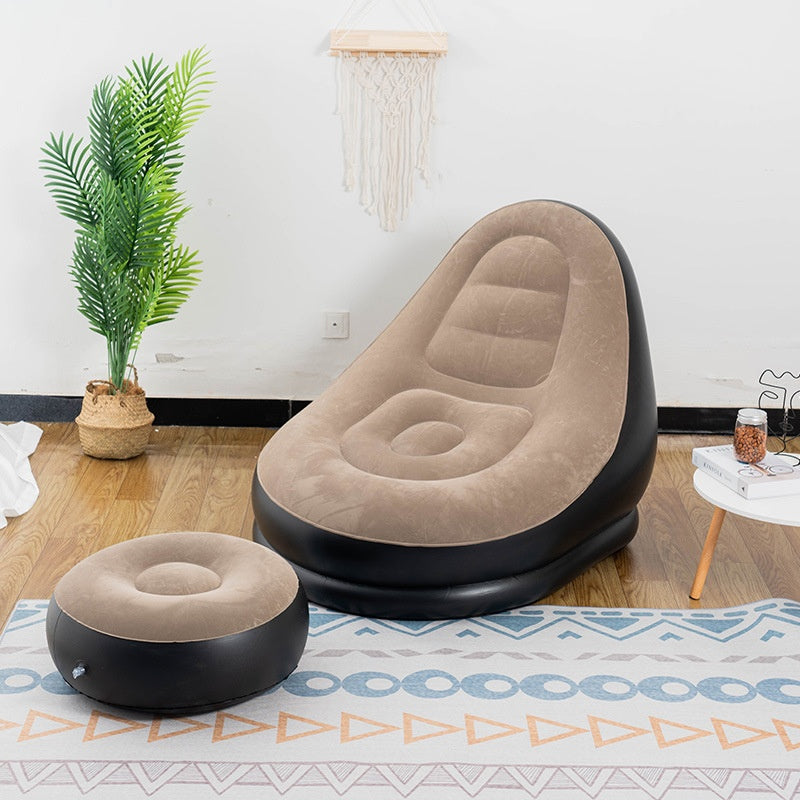 Fotoliu Gonflabil cu Suport Picioare și Înveliș Catifelat – Set Complet Relaxare Imagine secundară a produsului