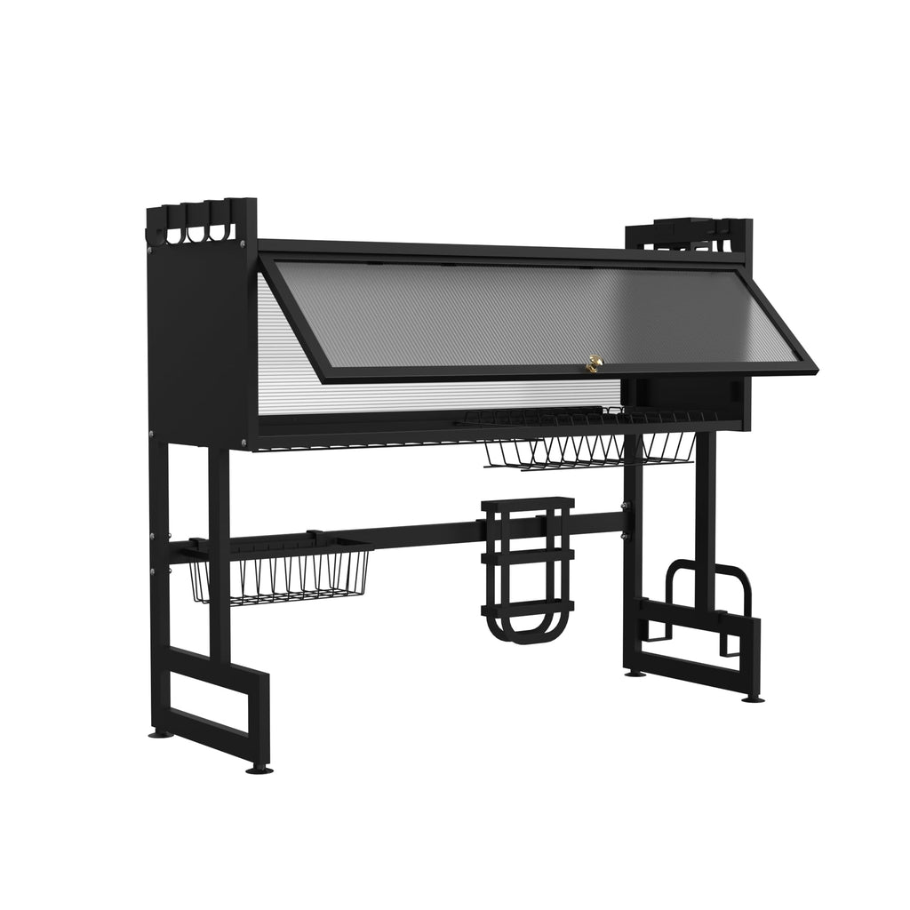 Scurgător Vase Oțel Inoxidabil 75 cm – Organizator Bucătărie, Negru