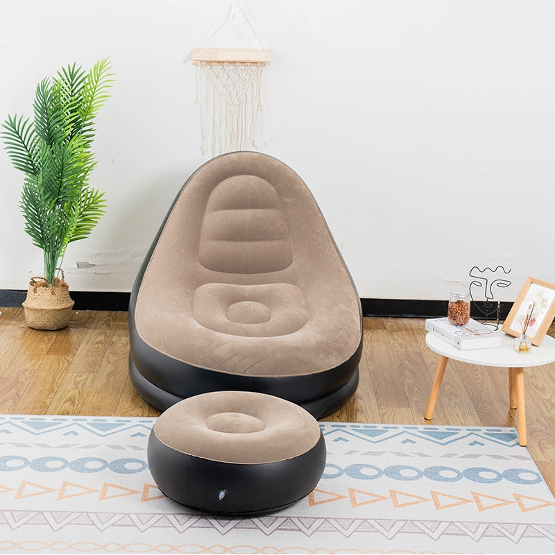 Fotoliu Gonflabil cu Suport Picioare și Înveliș Catifelat – Set Complet Relaxare