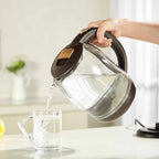 Fierbator apa, HAUSBERG HB-3616, putere 1500 W - 1800 W, capacitate 2L, oprire automata, vas din sticla, suport rotativ, Maro