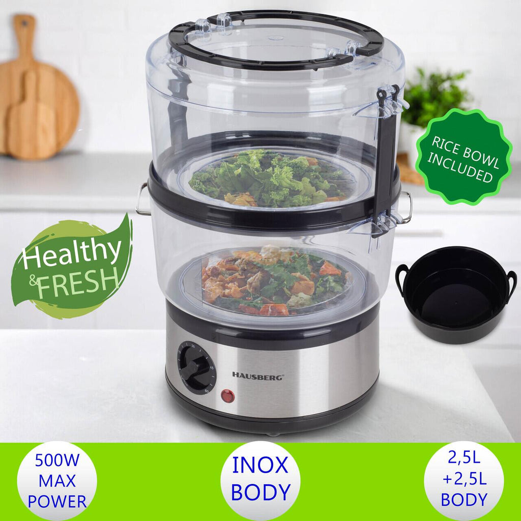 Aparat gatit cu aburi Hausberg HB-1350, 4.8L, 400W