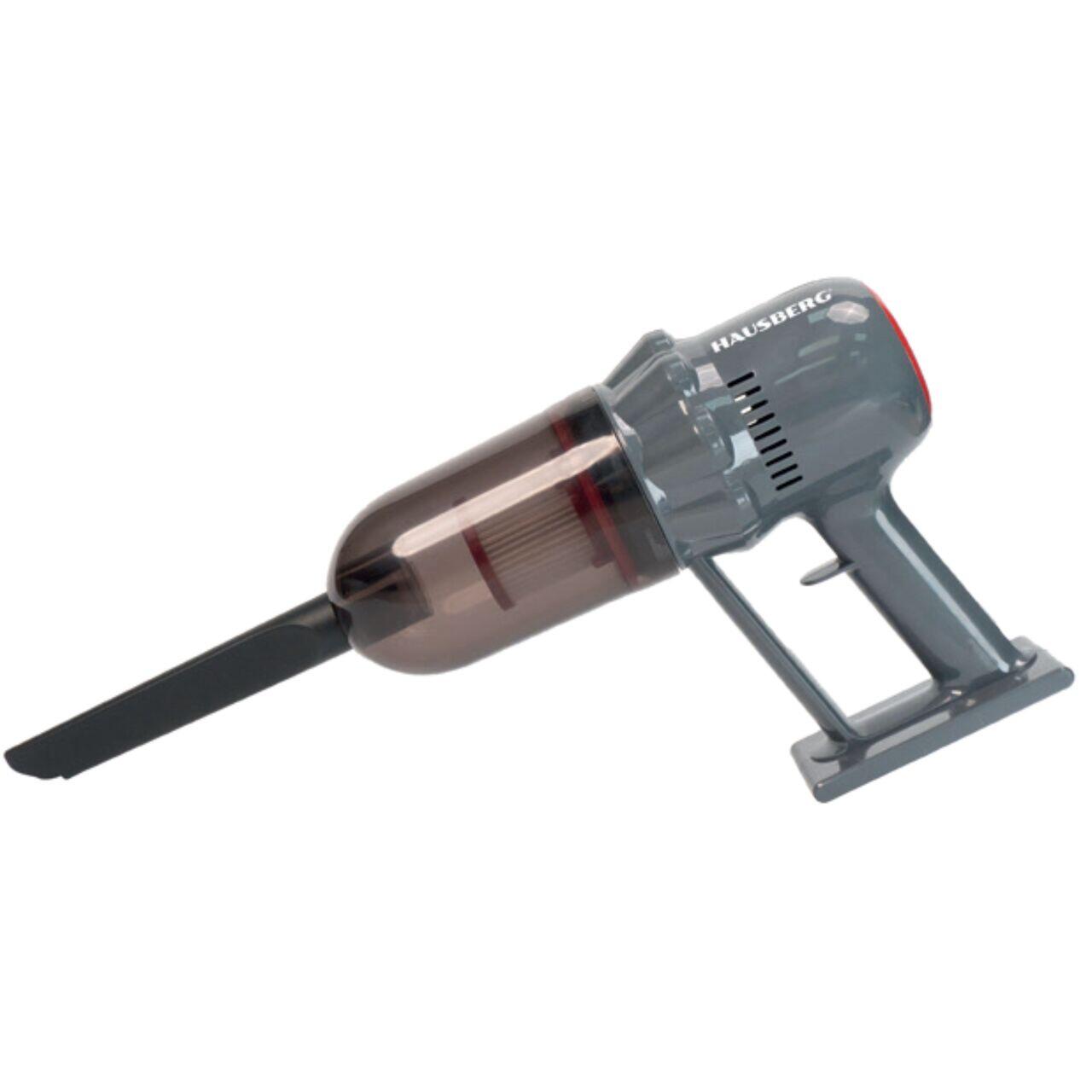 Aspirator vertical 2 in 1 HAUSBERG HB-2024GR, fara sac, aspirare uscata, 2 niveluri de viteza, motor turbo, 0.7 L, 600-800W, Gri