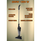 Aspirator vertical 2 in 1 HAUSBERG HB-2025NG, fara sac, aspirare uscata, filtru Hepa, 0.5 L, 600W, Negru