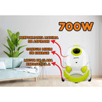 Aspirator cu sac Hausberg HB2080VR, 1500W, Capacitate 1.5L, Alb/Verde