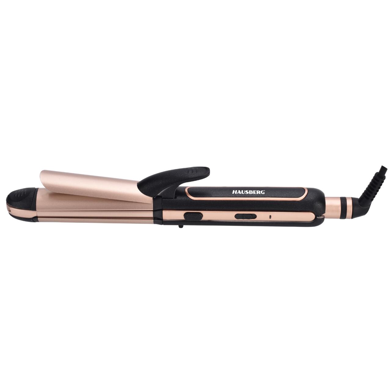 Aparat Coafat 3in1 HAUSBERG HB-208NG, Indreptare + Ondulare + Styling, 180-200°C, Incalzire PTC, 45W