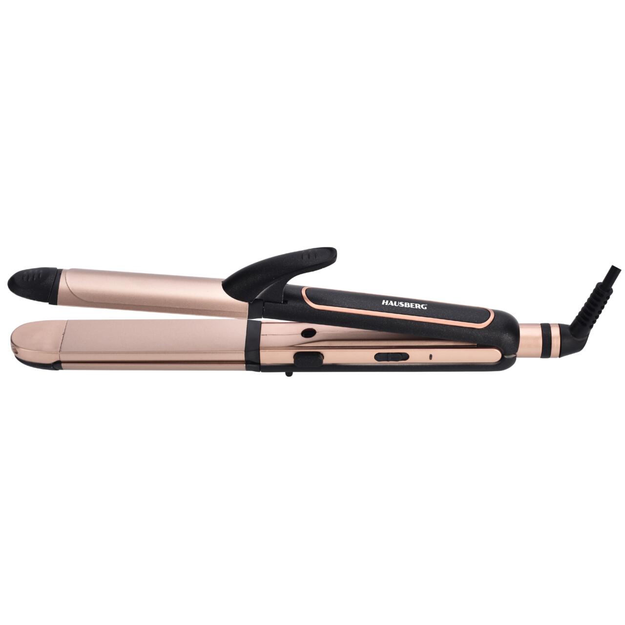 Aparat Coafat 3in1 HAUSBERG HB-208NG, Indreptare + Ondulare + Styling, 180-200°C, Incalzire PTC, 45W