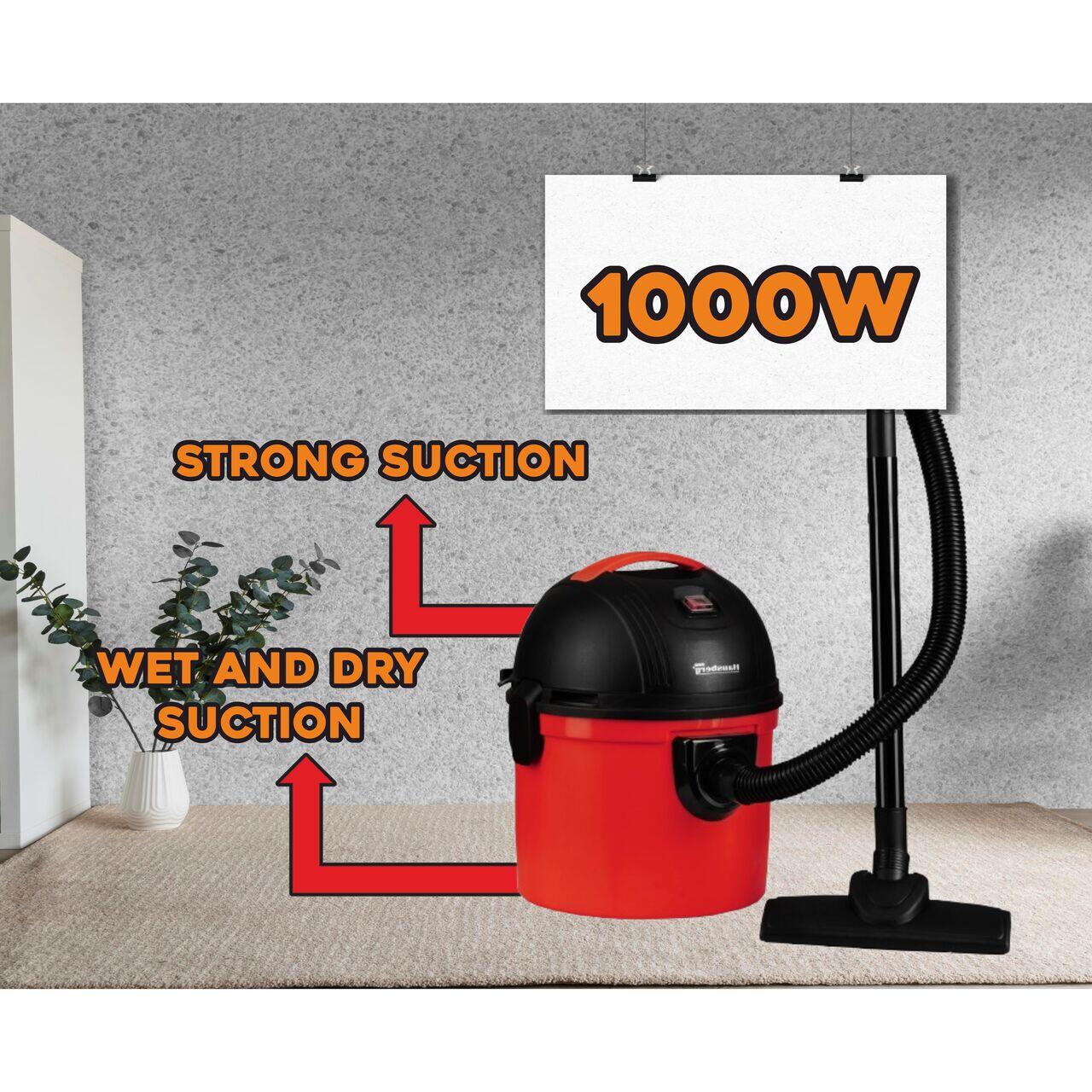 Aspirator multifunctional Hausberg HB-2095RZ, aspirare umeda si uscata, 1200 W, capacitate mare 15 L, filtru HEPA, Rosu-Negru Imagine secundară a produsului