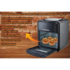 Friteuza fara ulei-Cuptor cu aer cald, Air Fryer HAUSBERG HB-2370, 12 programe, capacitate 12L, putere 1800-2000W, reglare temperatura 80-200°C
