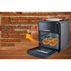 Friteuza fara ulei-Cuptor cu aer cald, Air Fryer HAUSBERG HB-2370, 12 programe, capacitate 12L, putere 1800-2000W, reglare temperatura 80-200°C