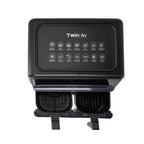 Friteuza dubla cu aer cald HAUSBERG HB-2373NG, 2200-2400W, capacitate 8.4L, termostat reglabil cu afisaj LED, control digital individual, 14 programe prestabilite, temporizator 60 min, ventilator de racire, Negru