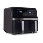 Friteuza dubla cu aer cald HAUSBERG HB-2373NG, 2200-2400W, capacitate 8.4L, termostat reglabil cu afisaj LED, control digital individual, 14 programe prestabilite, temporizator 60 min, ventilator de racire, Negru