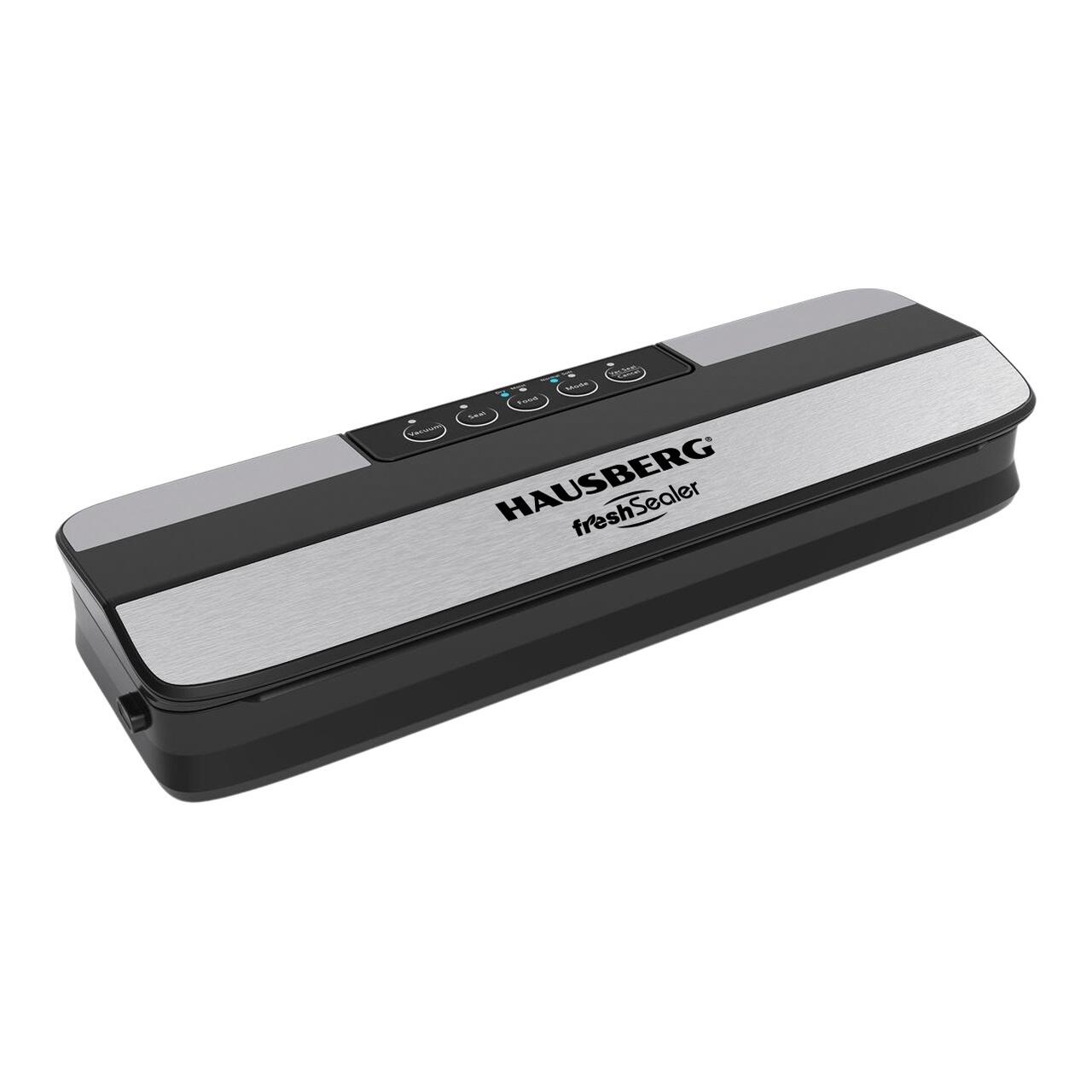 Aparat de vidat HAUSBERG HB-2645NG, 120W, 5 Butoane, Latime maxima 30cm, Capacitate 3,5-4L/min, Negru-Argintiu