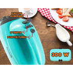 Mixer de mana Hausberg HB-4119BL, 5 viteze, putere 300W, motor de cupru, Bleu