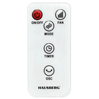 Ventilator turn digital Hausberg HB-5958AB, 55W, 45 inch, 3 viteze, temporizator 24h, LED, oscilatie, telecomanda, alb
