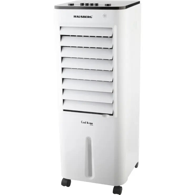 Racitor de aer portabil Hausberg HB-5963AB, 55–80W, rezervor 12L, 3 viteze, functie Turbo, oscilatie 60°, control mecanic, alb
