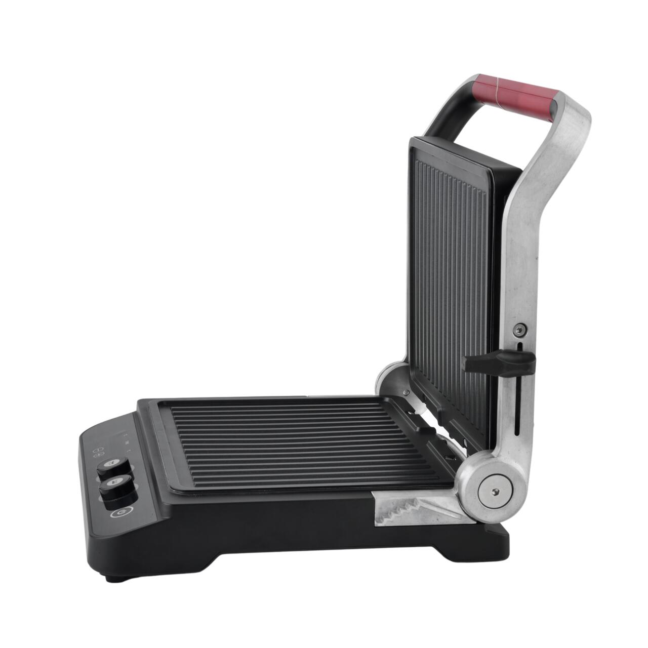 Sandwich maker & grill HAUSBERG HB-636NG, 1650-2000W, Termostat reglabil, Buton de control, Afisaj Led, Inox Imagine secundară a produsului