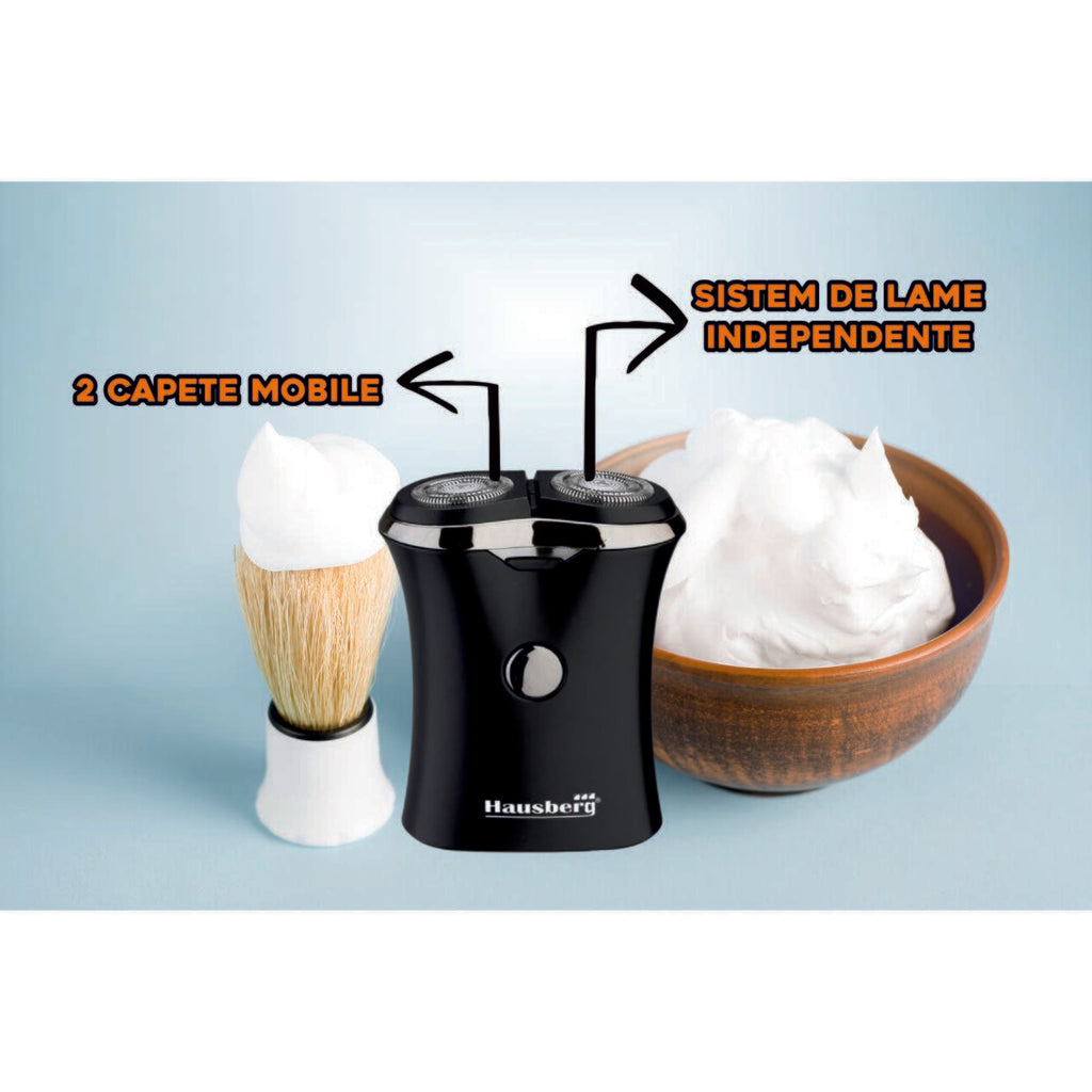 Aparat de ras electric reincarcabil Hausberg HB-74 cu 2 baterii 350 mah