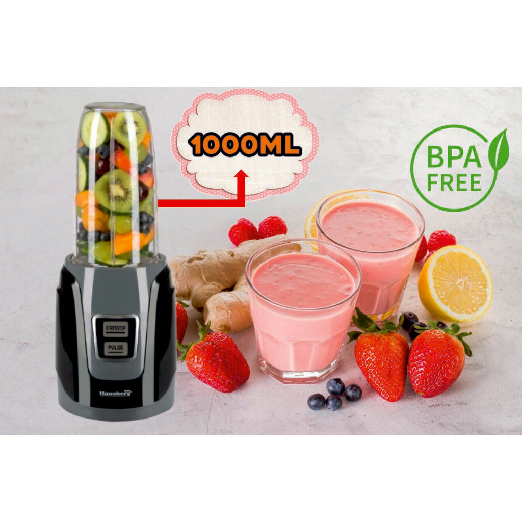 Blender Hausberg HB-7675NG Negru,Putere 1000W, Capacitate 1000ml, motor de cupru