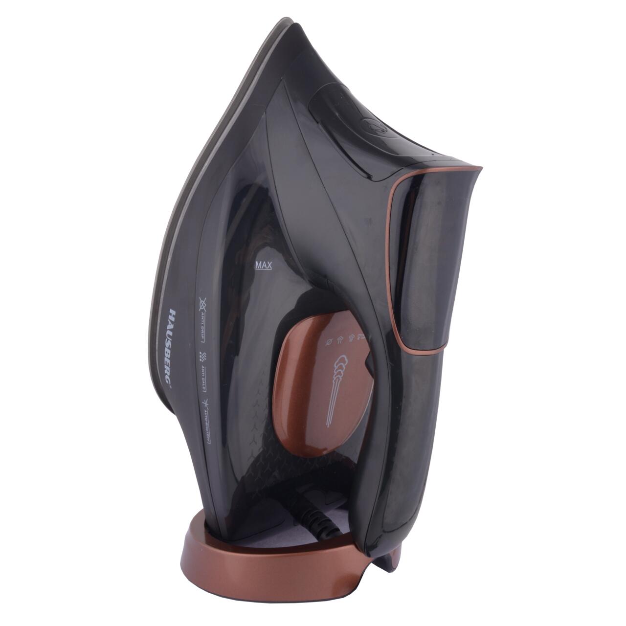 Fier de calcat cu abur Hausberg HB-7827AU, 3000W, Afisaj digital, Control tactil, Talpa anodizata, Abur vertical, Functie anticalcar