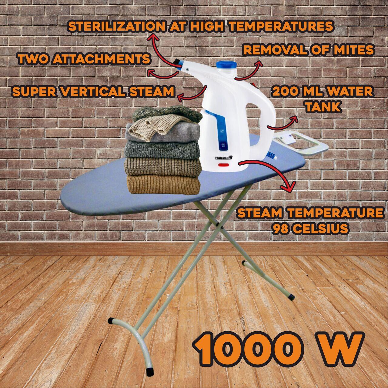Aparat de calcat vertical cu abur HAUSBERG HB-7886BL, 1000 W, 200 ml, 2 accesorii, alb-bleu Imagine secundară a produsului