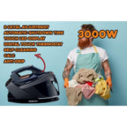 Statie de calcat HAUSBERG HB-7925NG, 3000W, 40-50g/min, 1.5l, auto-curatare, termostat, talpa ceramica, negru