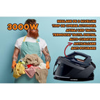 Statie de calcat HAUSBERG HB-7925NG, 3000W, 40-50g/min, 1.5l, auto-curatare, termostat, talpa ceramica, negru